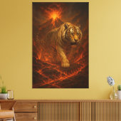 Volcanic White Tiger | Inferno King of the Fire R Canvas Afdruk (Insitu (Woonkamer))