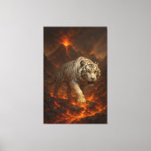 Volcanic White Tiger | Inferno King of the Fire R Canvas Afdruk (Voorkant)