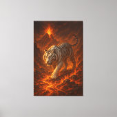 Volcanic White Tiger | Inferno King of the Fire Re Canvas Afdruk (Voorkant)