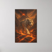 Volcanic White Tiger | Inferno King of the Fire Re Canvas Afdruk (Voorkant)