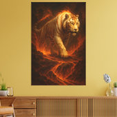 Volcanic White Tiger Premium Wall Art – Fine Art C Canvas Afdruk (Insitu (Woonkamer))