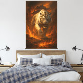 Volcanic White Tiger Premium Wall Art – Fine Art C Canvas Afdruk (Insitu (Slaapkamer))