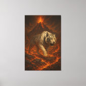 Volcanic White Tiger Premium Wall Art – Fine Art C Canvas Afdruk (Voorkant)