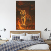 Volcanic White Tiger Premium Wall Art – Fine Art C Canvas Afdruk (Insitu (Slaapkamer))