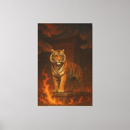 Volcanic White Tiger Premium Wall Art – Fine Art C Canvas Afdruk (Voorkant)