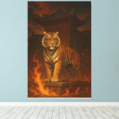 Volcanic White Tiger Premium Wall Art – Fine Art C Canvas Afdruk (Insitu (Houten vloer))