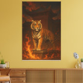 Volcanic White Tiger Premium Wall Art – Fine Art C Canvas Afdruk (Insitu (Woonkamer))