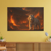 Volcanic White Tiger Premium Wall Art – Fine Art C Canvas Afdruk (Insitu (Woonkamer))