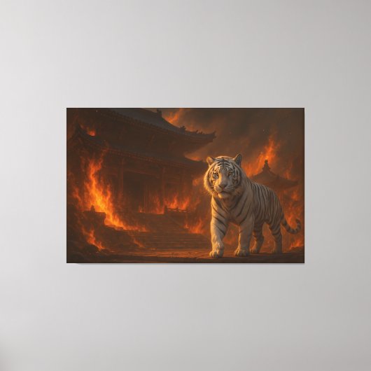 Volcanic White Tiger Premium Wall Art – Fine Art C Canvas Afdruk (Voorkant)