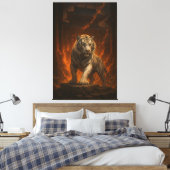 Volcanic White Tiger Premium Wall Art – Fine Art C Canvas Afdruk (Insitu (Slaapkamer))
