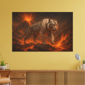 Volcanic White Tiger Premium Wall Art – Fine Art C Canvas Afdruk (Insitu (Woonkamer))