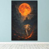 Volcanic White Tiger Premium Wall Art – Fine Art C Canvas Afdruk (Insitu (Houten vloer))