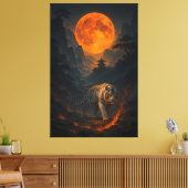 Volcanic White Tiger Premium Wall Art – Fine Art C Canvas Afdruk (Insitu (Woonkamer))