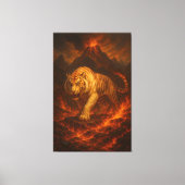 Volcanic White Tiger Premium Wall Art – Fine Art C Canvas Afdruk (Voorkant)