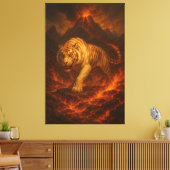 Volcanic White Tiger Premium Wall Art – Fine Art C Canvas Afdruk (Insitu (Woonkamer))