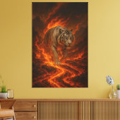 Volcanic White Tiger Premium Wall Art – Fine Art C Canvas Afdruk (Insitu (Woonkamer))