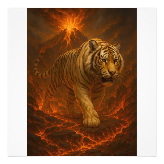 Volcanic White Tiger Premium Wall Art – Fine Art C Foto Afdruk (Voorkant)