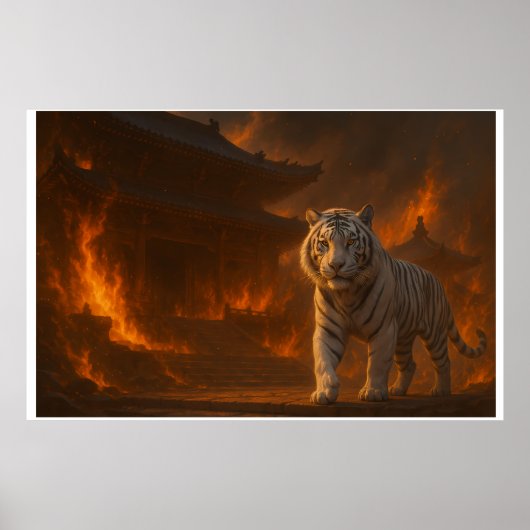 Volcanic White Tiger Premium Wall Art – Fine Art C Poster (Voorkant)