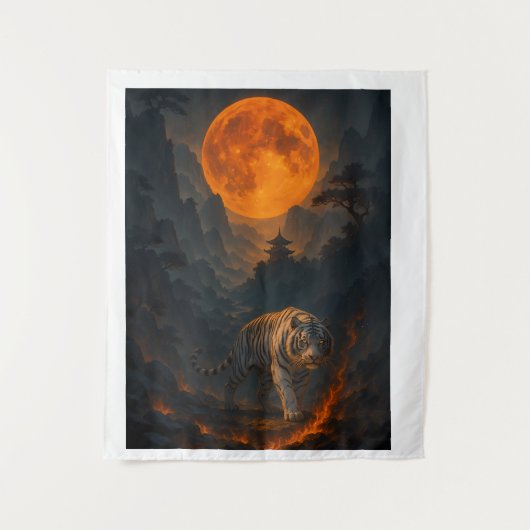 Volcanic White Tiger Premium Wall Art – Fine Art C Wandkleed (Voorkant)