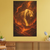 Volcanic White Tiger Premium Wall Art – Fine Art Canvas Afdruk (Insitu (Woonkamer))