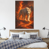 Volcanic White Tiger Premium Wall Art – Fine Art Canvas Afdruk (Insitu (Slaapkamer))