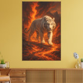 Volcanic White Tiger Premium Wall Art – Fine Art Canvas Afdruk (Insitu (Woonkamer))