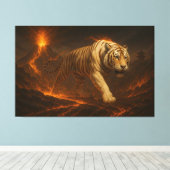 Volcanic White Tiger Premium Wall Art – Fine Art  Canvas Afdruk (Insitu (Houten vloer))