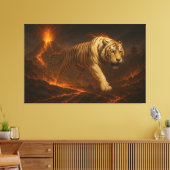 Volcanic White Tiger Premium Wall Art – Fine Art  Canvas Afdruk (Insitu (Woonkamer))