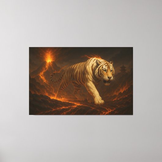 Volcanic White Tiger Premium Wall Art – Fine Art  Canvas Afdruk (Voorkant)