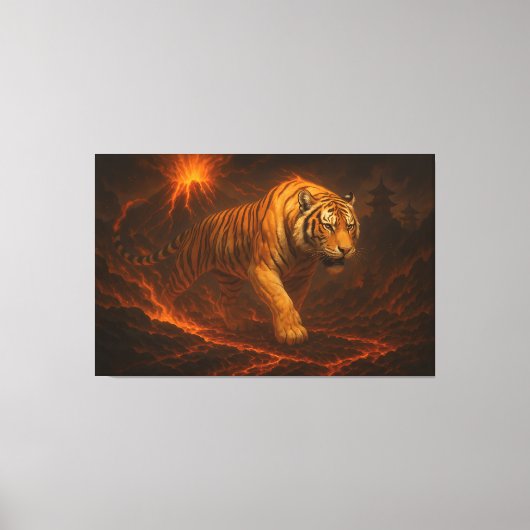 Volcanic White Tiger Premium Wall Art – Fine Art Canvas Afdruk (Voorkant)
