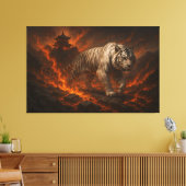 Volcanic White Tiger Premium Wall Art – Fine Art Canvas Afdruk (Insitu (Woonkamer))