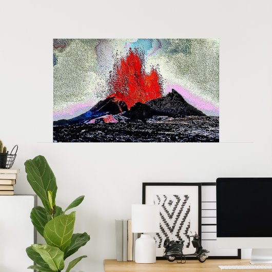 Volcano 7 enamel poster (Thuiskantoor)