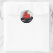 Volcano 7 enamel ronde sticker (Tas)