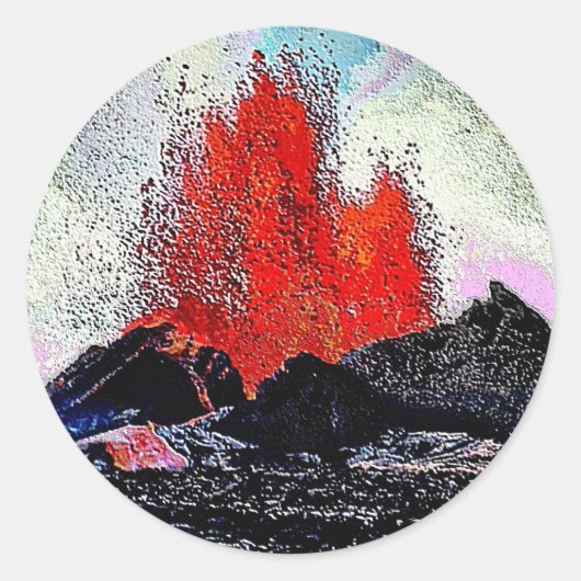 Volcano 7 enamel ronde sticker (Voorkant)
