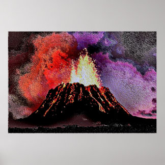 Volcano 9 enamel poster