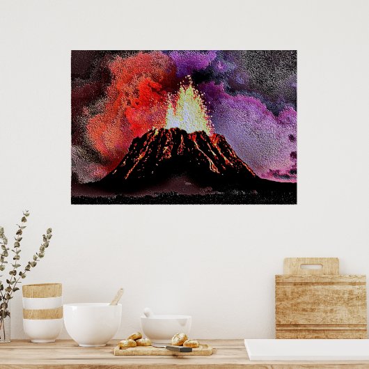 Volcano 9 enamel poster (Keuken)