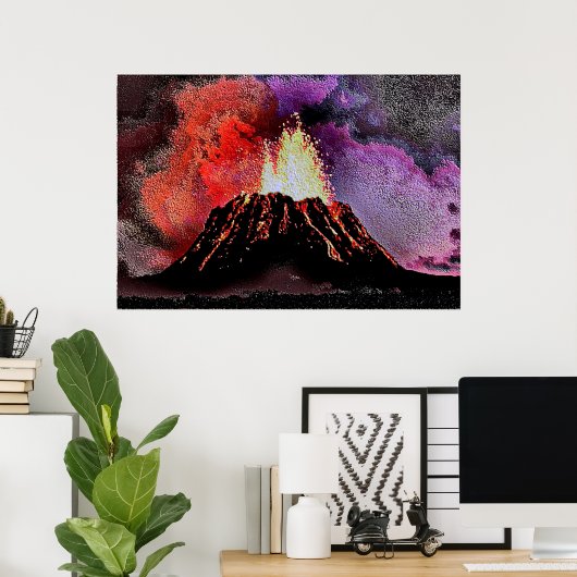 Volcano 9 enamel poster (Thuiskantoor)