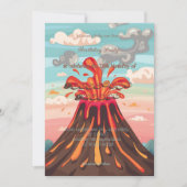 Volcano Birthday Invitation Party Fun Kaart (Voorkant)