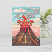 Volcano Birthday Invitation Party Fun Kaart (Staand voorkant)