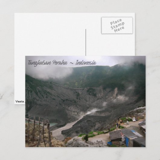 Volcano Crater Indonesië Briefkaart (Voorkant / Achterkant)