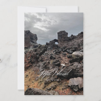 Volcano - Donkere eiland - Beauful Island - Jeju Feestdagenkaart