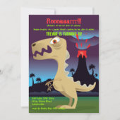 Volcano Eruption Dinosaur Birthday Party nodigt ui Kaart (Voorkant)