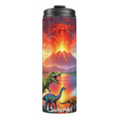 Volcano Eruption Dinosaurs Prehistoric Lake Thermosbeker (Voorkant)