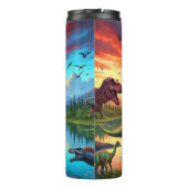 Volcano Eruption Dinosaurs Prehistoric Lake Thermosbeker (Achterkant)