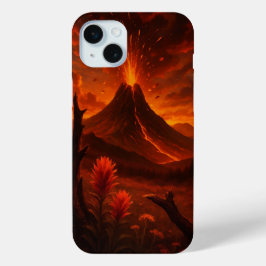 Volcano Eruption Telefoonhoes – Vetgedrukte Natuur iPhone 15 Mini Hoesje