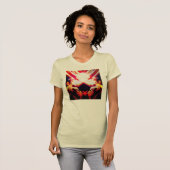 "Volcano Erupts" Kunst voor vrouwen T-shirt (Voorkant volledig)