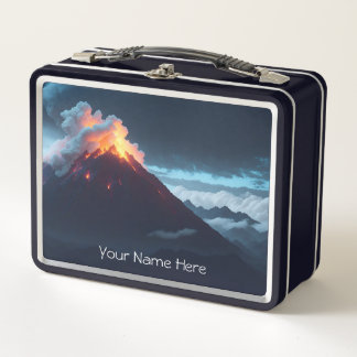 Volcano Explorer Metal Lunchbox - Pas deze aan