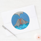 Volcano Expressionist Originele Kunst Aangepaste S Ronde Sticker (Envelop)