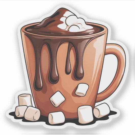 Volcano Heet Chocolade Droom Mok sticker (Voorkant)