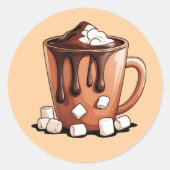 Volcano Heet Chocolade Droom Mok sticker (Voorkant)